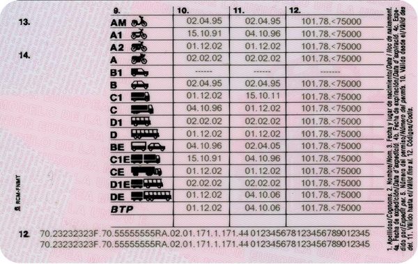 Spanish Driving License